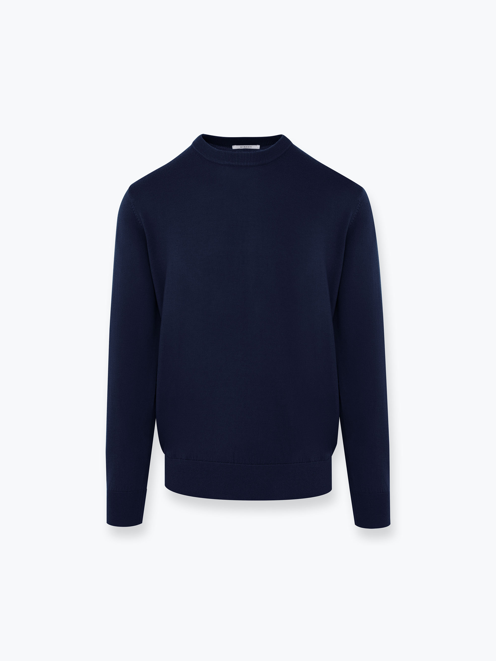 Granatowy sweter z wełny merino męski
